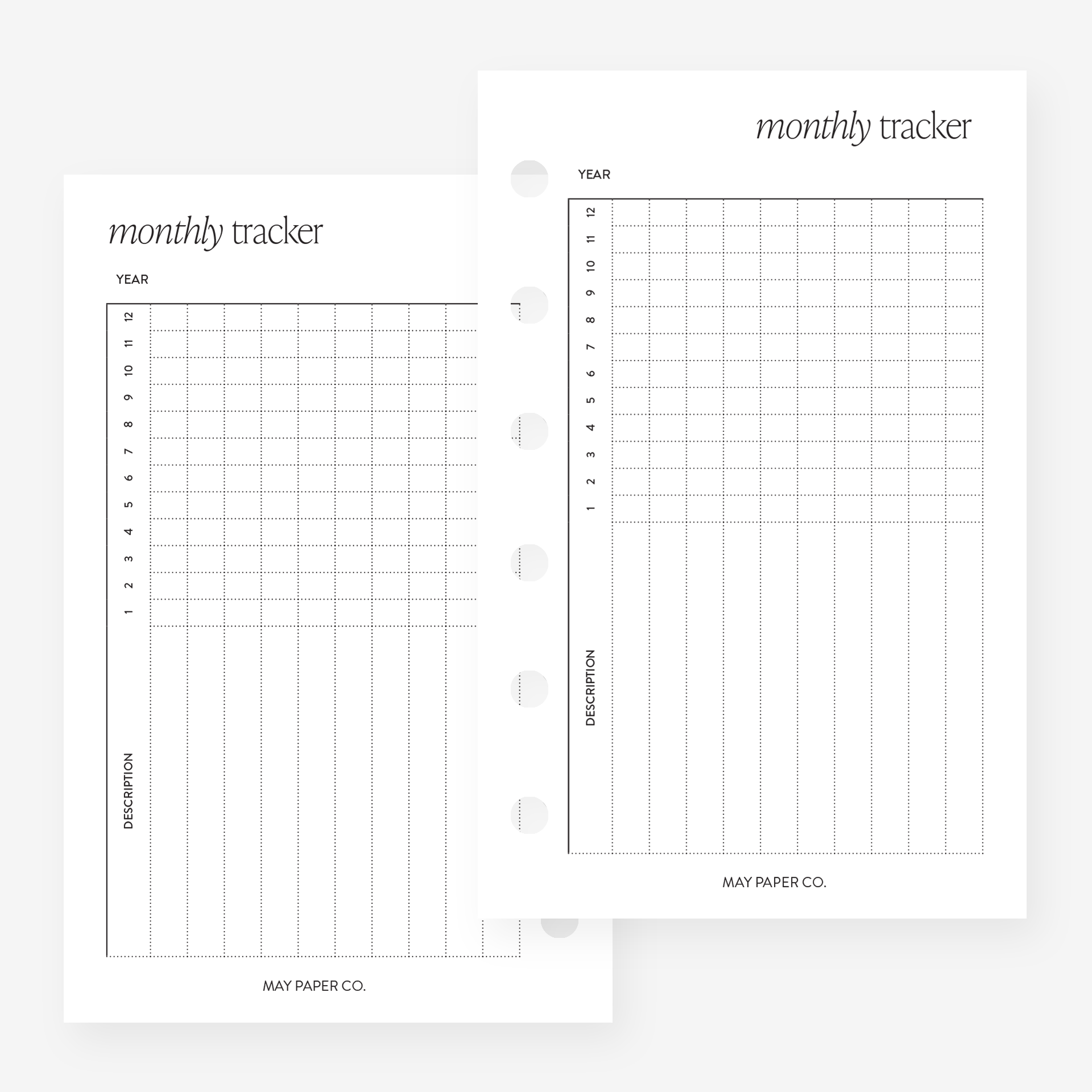PRINTABLE Monthly Tracker – MAY PAPER CO.