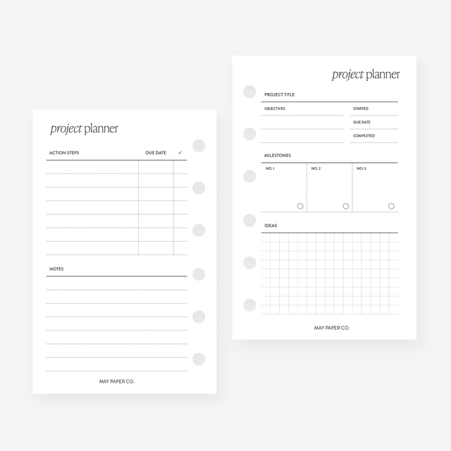 Project Planner Insert | May Paper Co. – MAY PAPER CO.