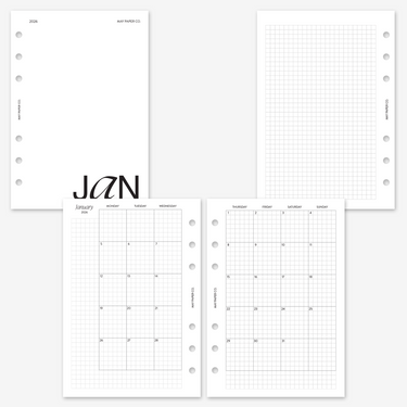 PRINTABLE 2026 MO2P Monthly Month On Two Pages Dated GRID