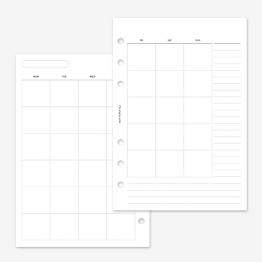 Printable Undated Monthly No.01 MO2P | Notes | May Paper Co. – MAY ...