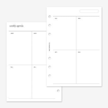 Printable Undated Weekly No.08 WO2P | Vertical Border Blank | May Paper ...
