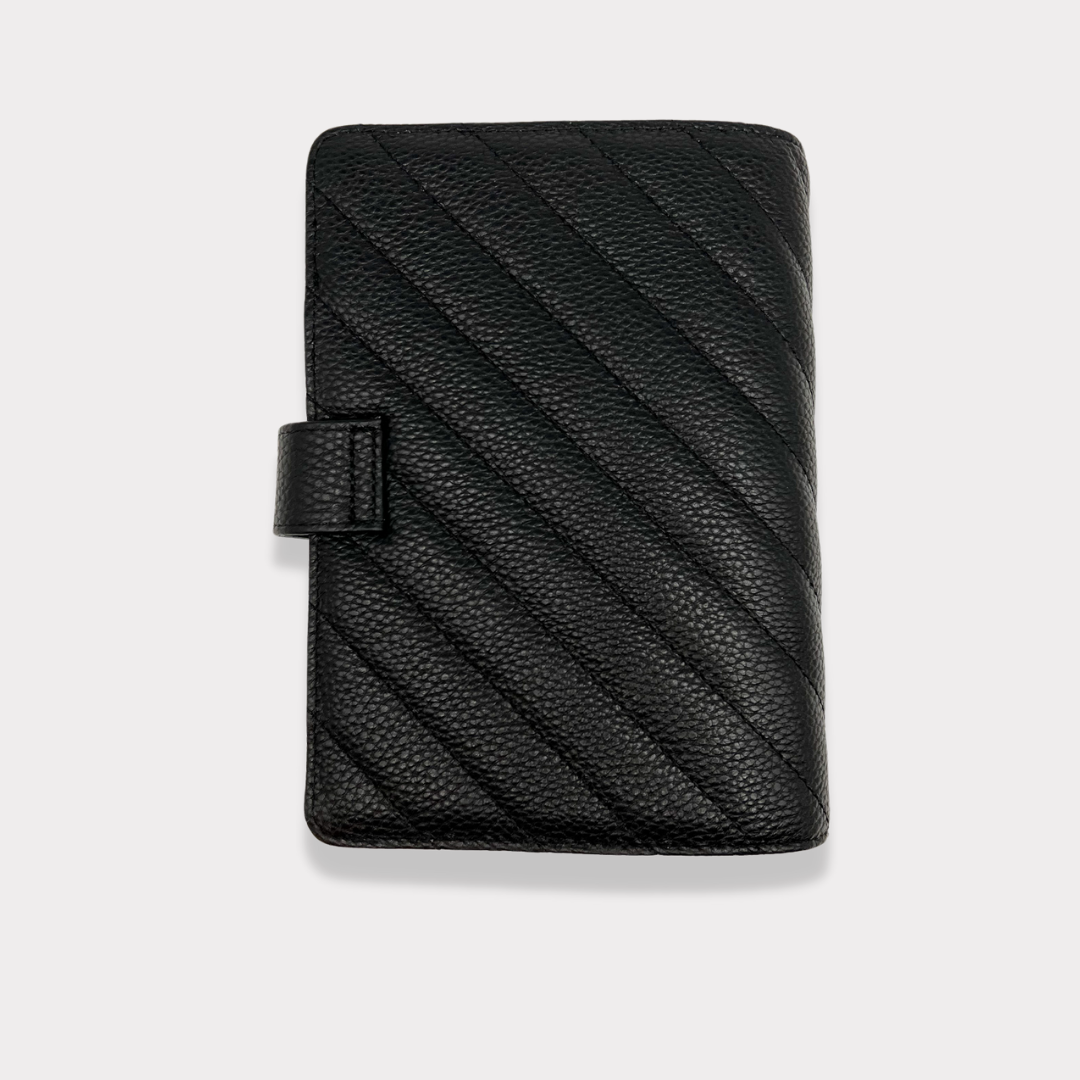 Personal Rings Leather Agenda Cover Signature Quilted | Liquorice