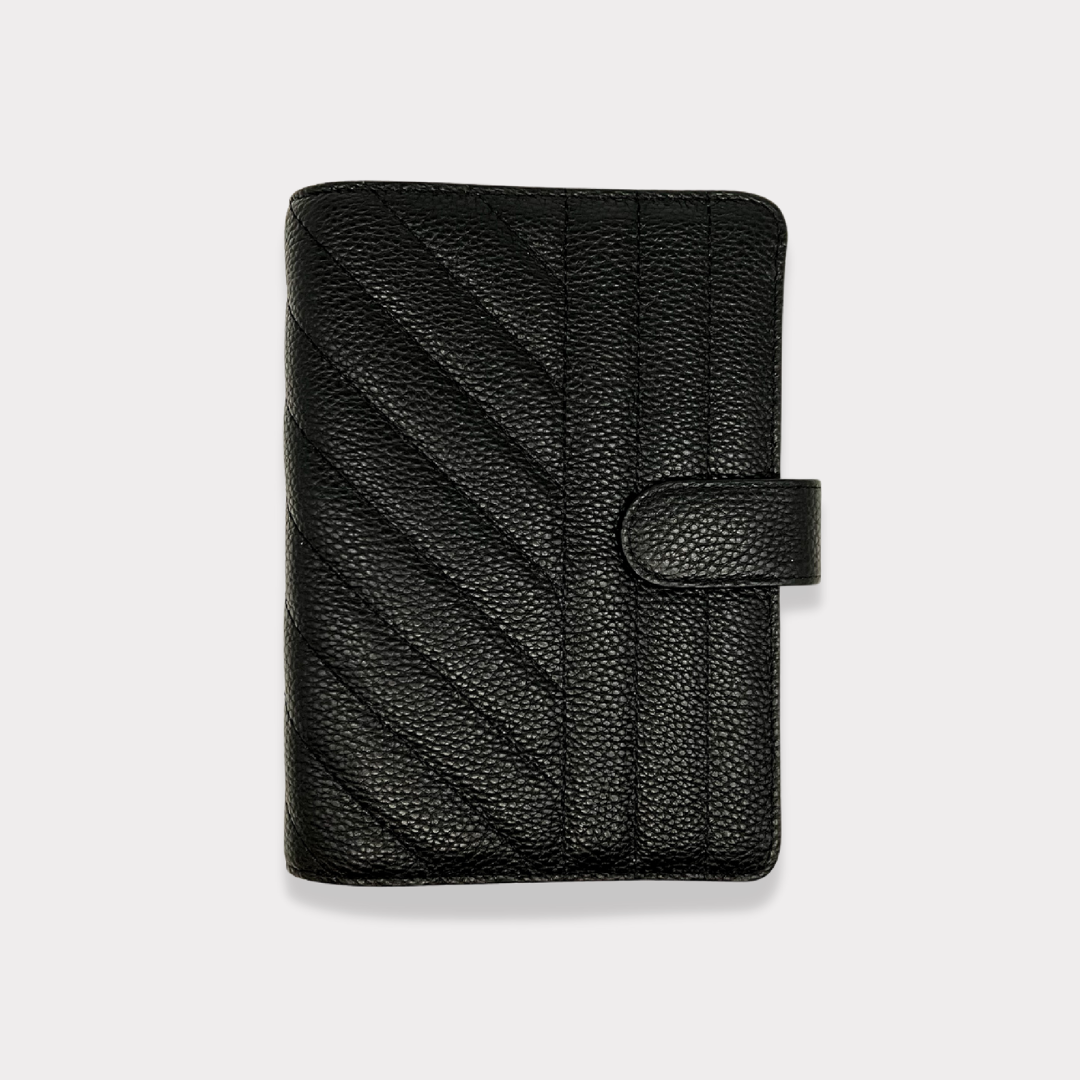 Personal Rings Leather Agenda Cover Signature Quilted | Liquorice