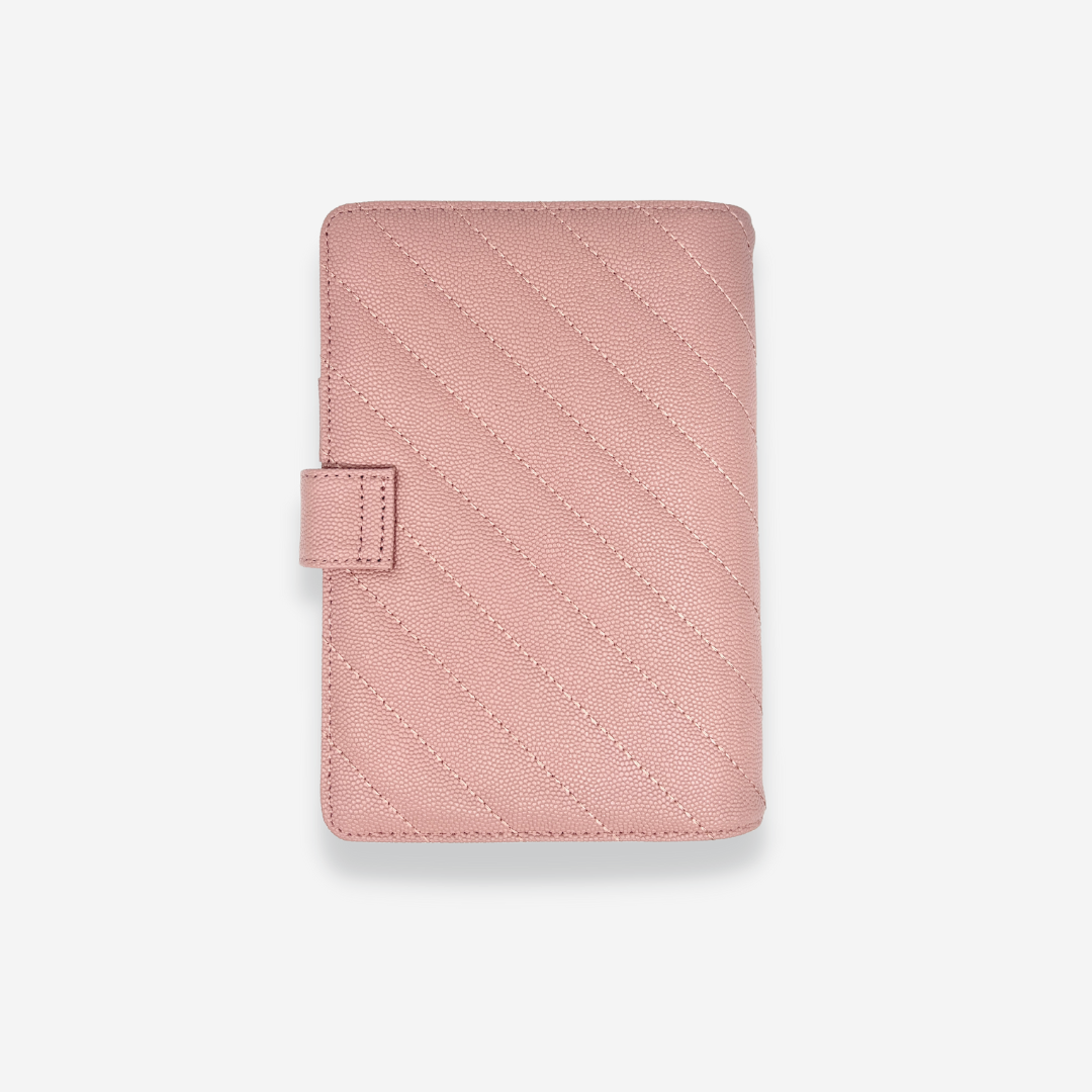 GLITCH Personal Rings Leather Agenda Cover Signature Quilted | Pink Caviar