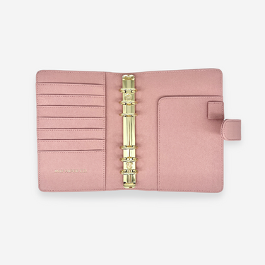 GLITCH Personal Rings Leather Agenda Cover Signature Quilted | Pink Caviar