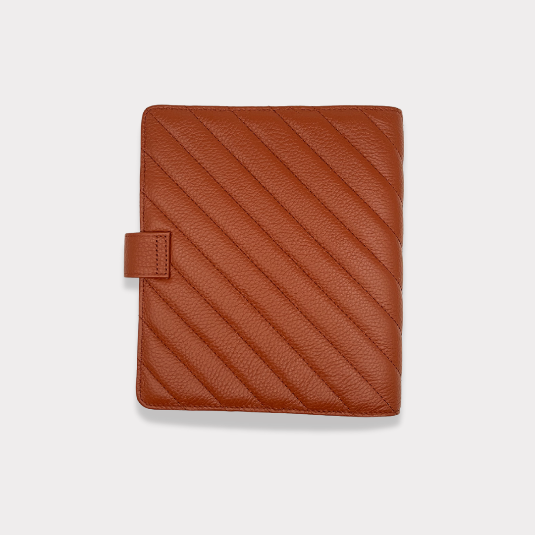 GLITCH Mini HP Leather Agenda Cover Signature Quilted | Cinnamon
