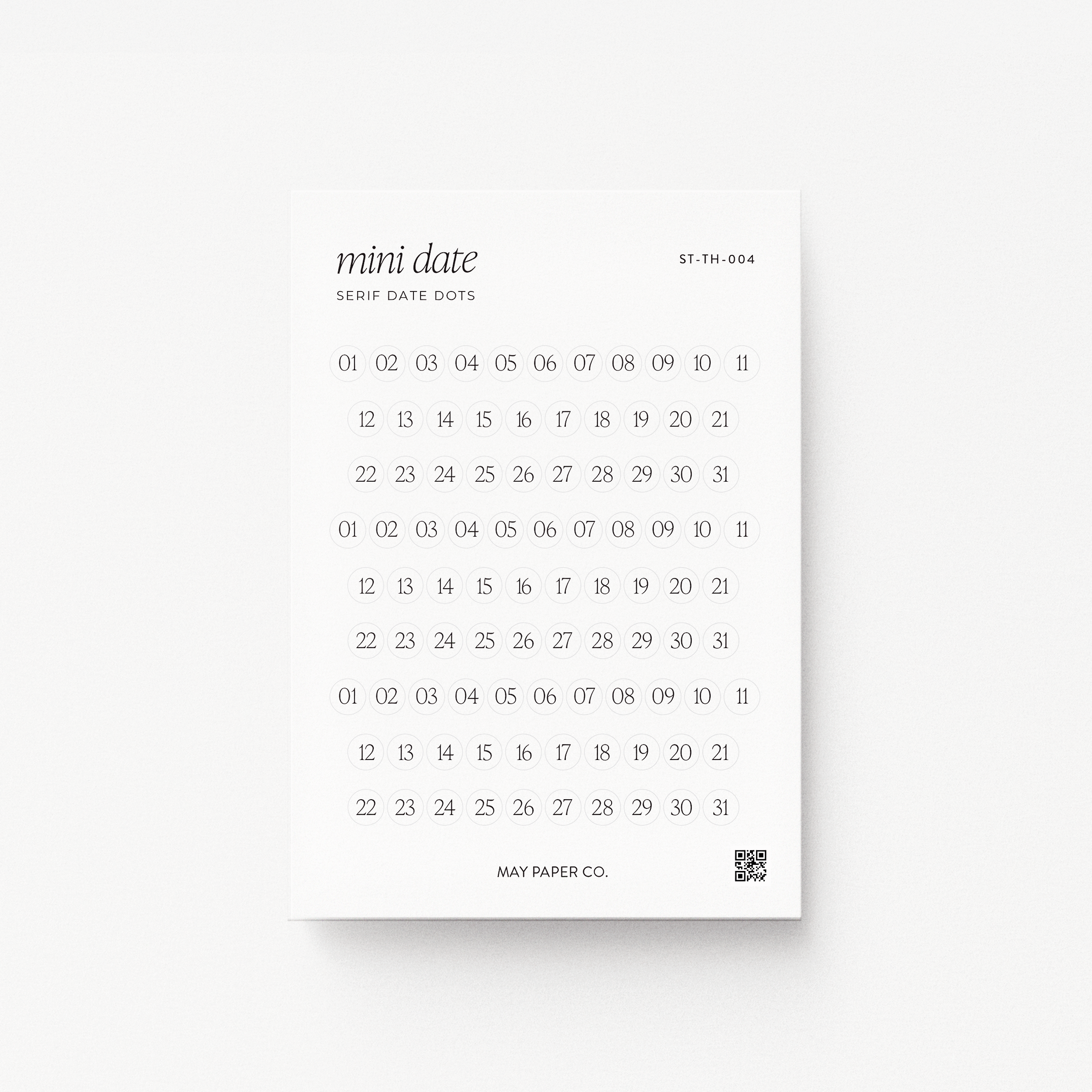 Serif Date Dots | Header Stickers