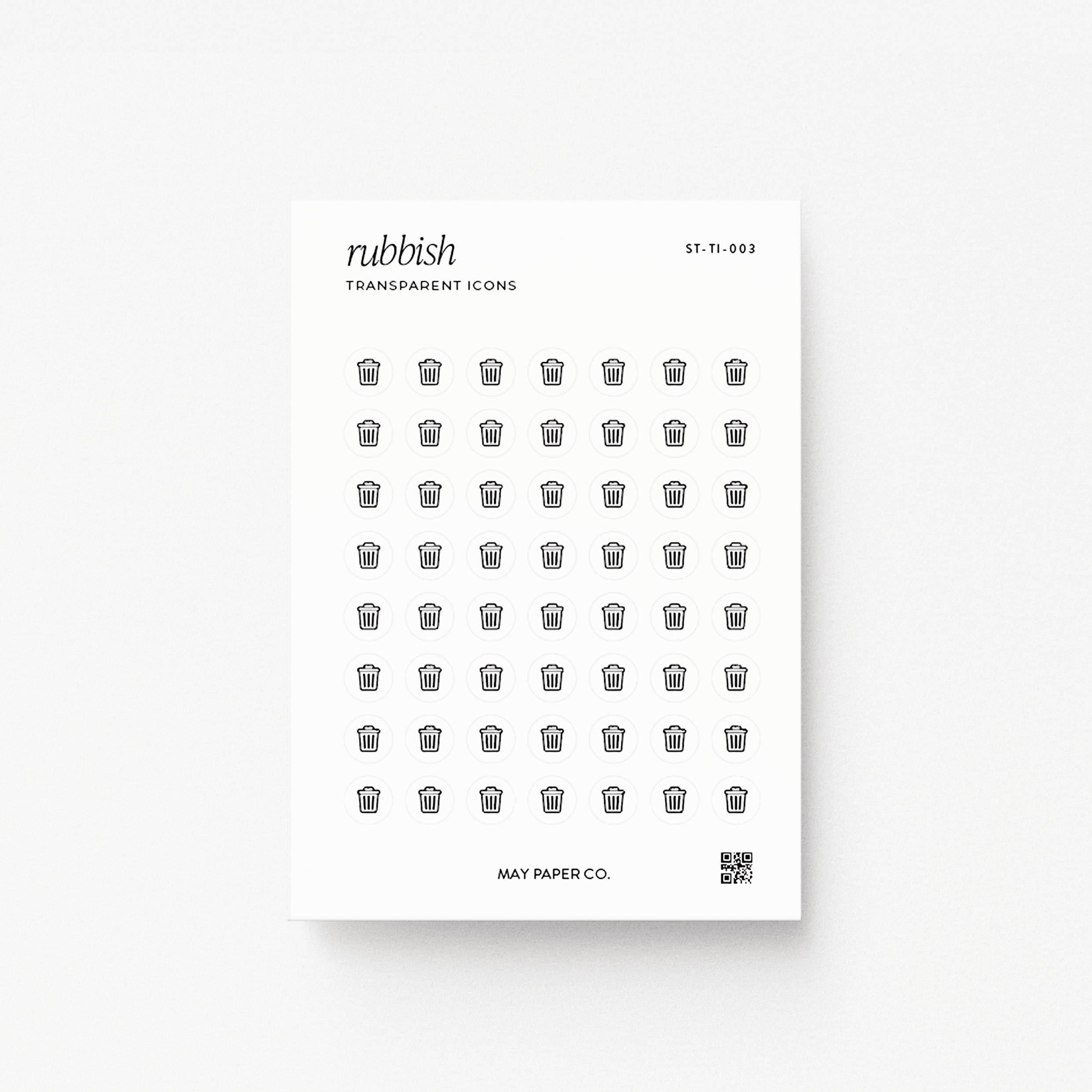 Sticker Rubbis Rubbish | Transparent Sticker Icons – MAY PAPER CO.