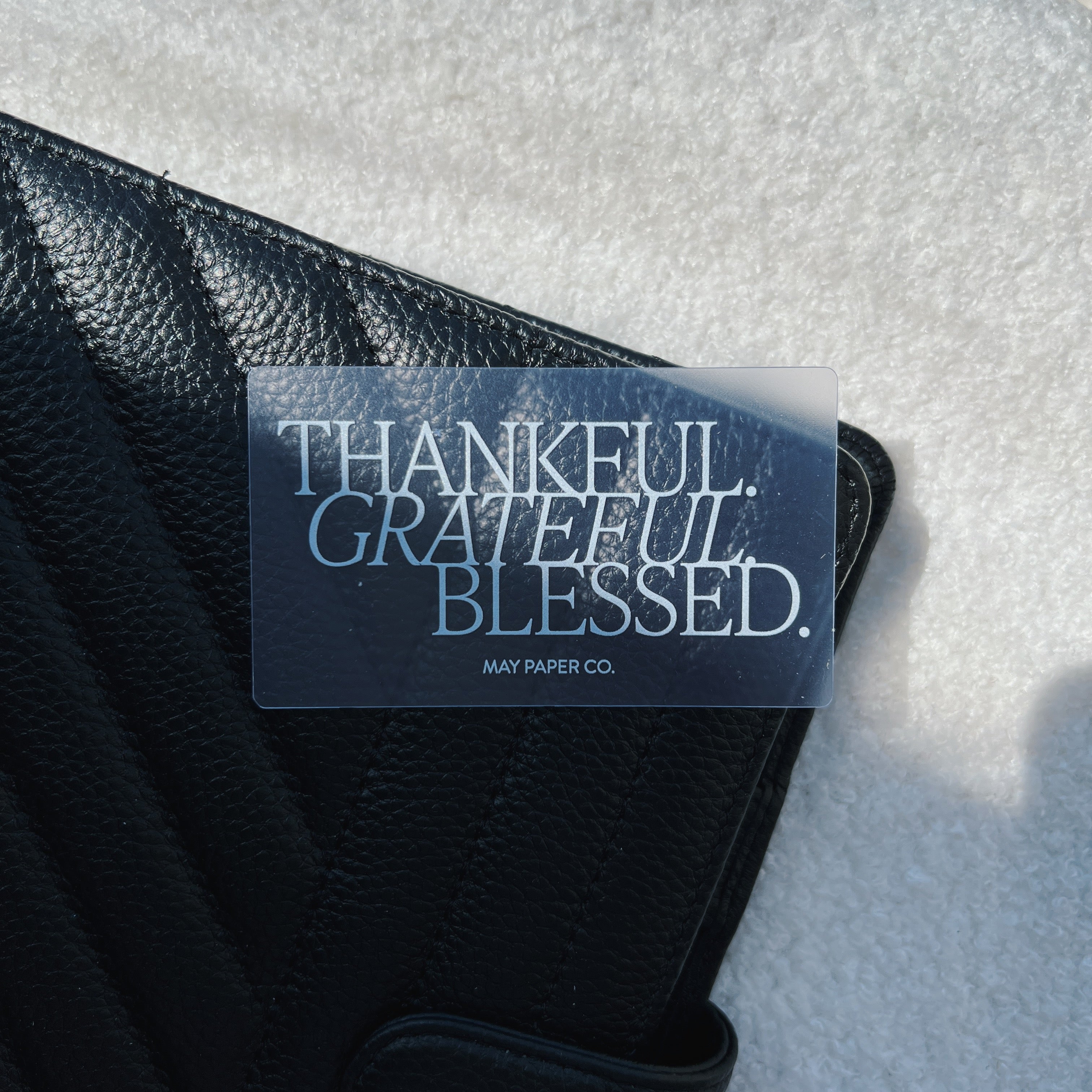 Thankful, Grateful, Blessed Frosted Planner Card
