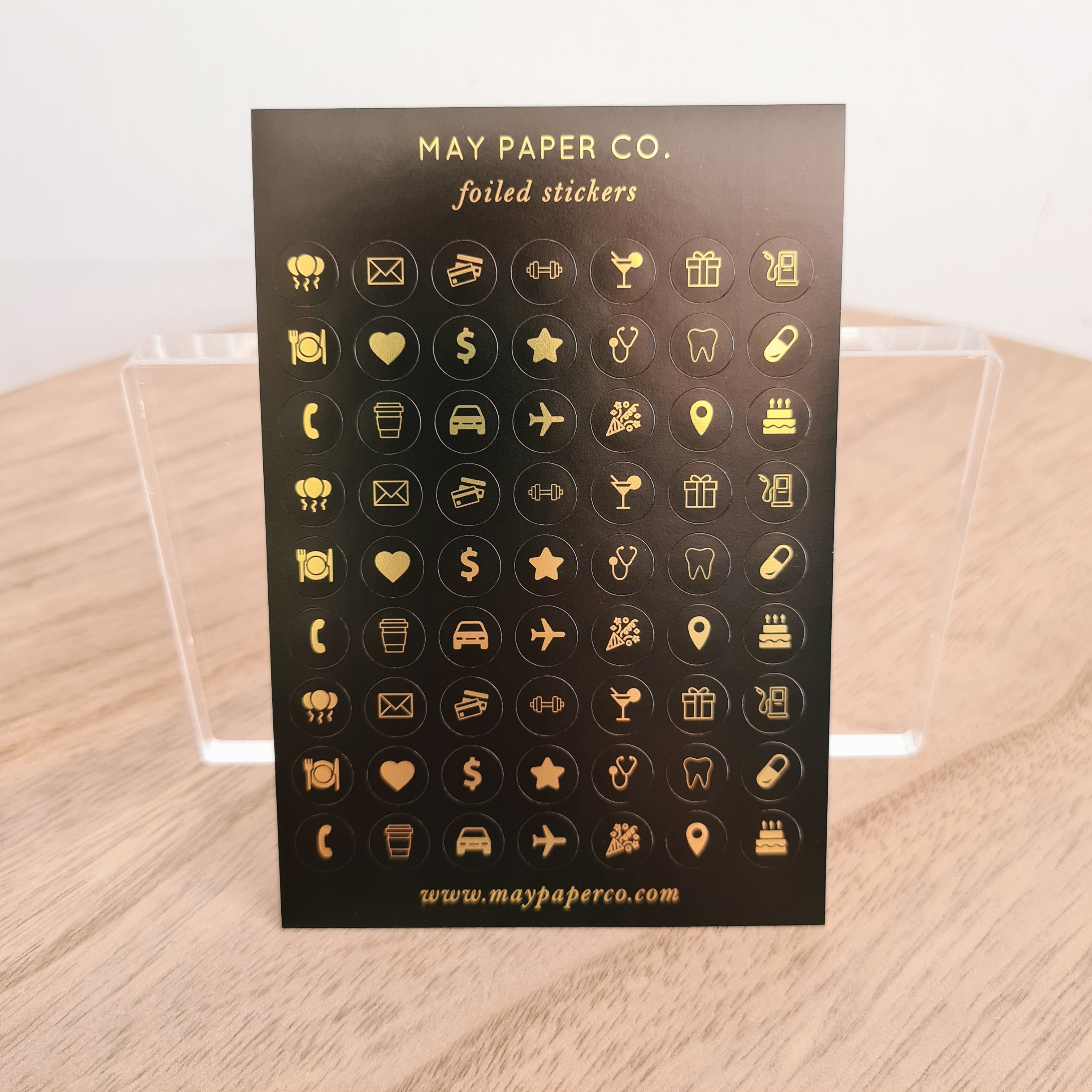 ASSORTED ICONS | Sticker Set (Black with Gold Foil)
