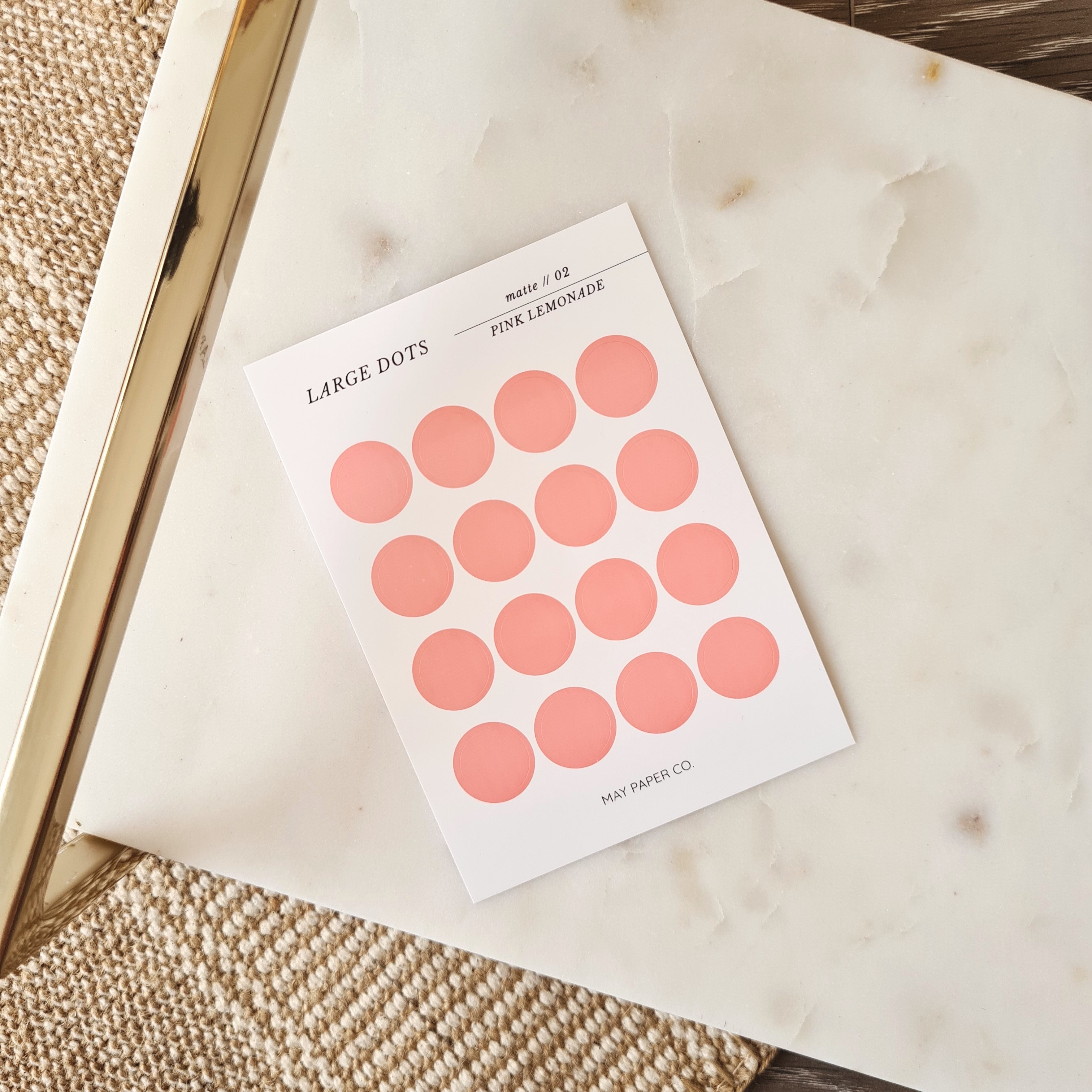 Matte Large Dots | Functional Sticker Icons  | Pink Lemonade (Set of 2)
