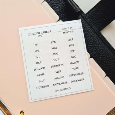 SERIF Month Divider Label