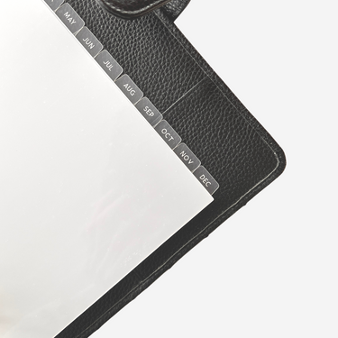 MONTHLY Side Tab Dividers | Premium GLOSS CLEAR Plastic (White Ink)