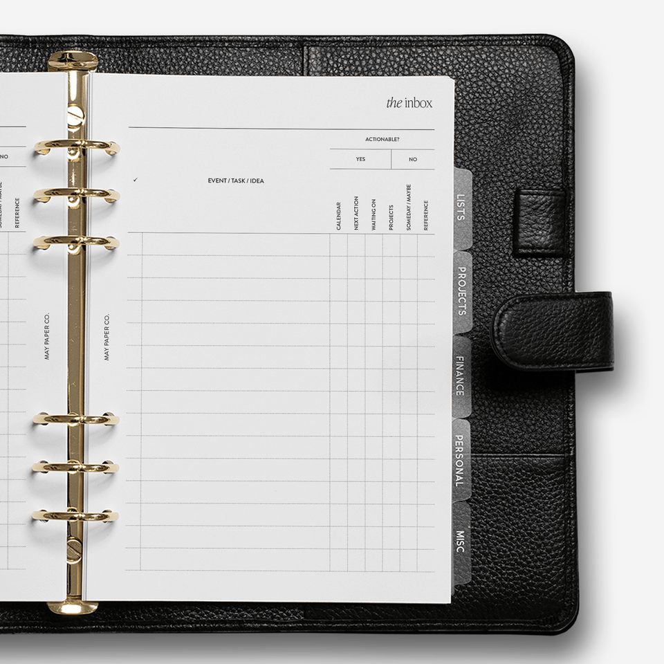 The Inbox Planner Insert | GTD | May Paper Co. – MAY PAPER CO.