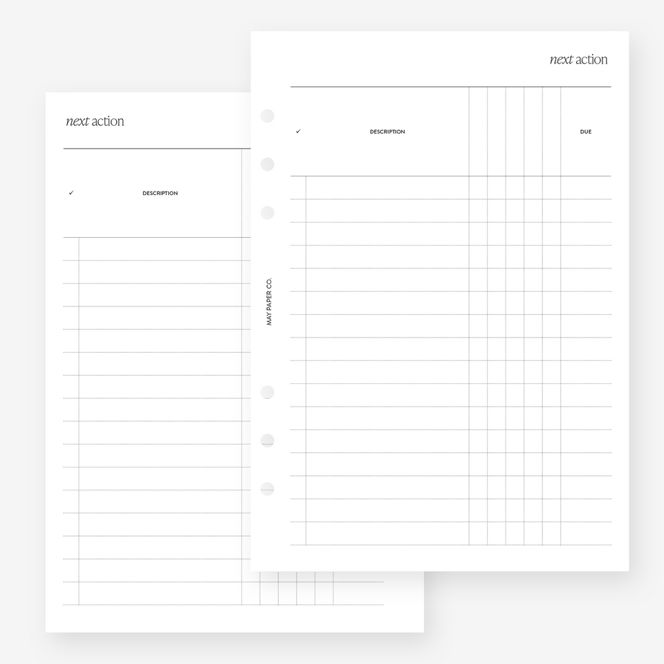 Printable Next Action | GTD | May Paper Co. – MAY PAPER CO.