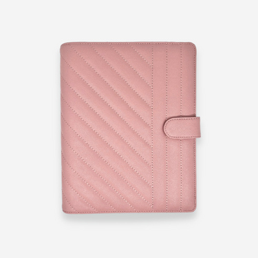 A5 Rings Leather Agenda Cover Signature Quilted | Pink Caviar