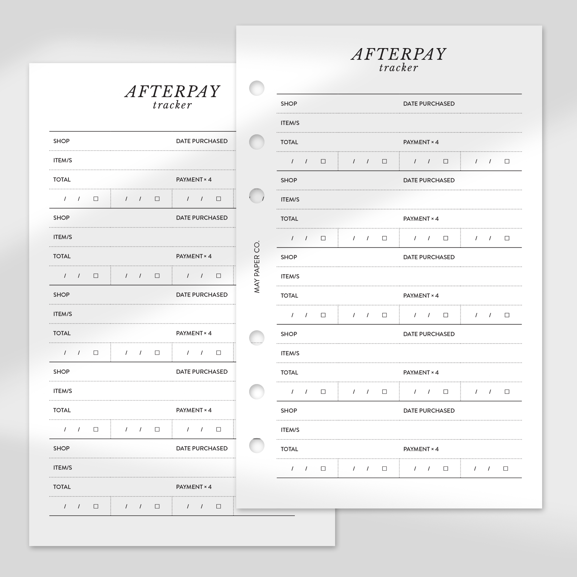 PRINTABLE Afterpay Tracker