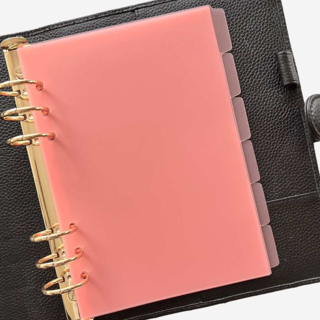 Side Tab Dividers | PREMIUM PINK FROST Plastic