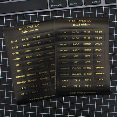 ESSENTIAL | Sticker Set (Black with Gold Foil)