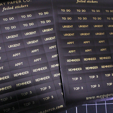 ESSENTIAL | Sticker Set (Black with Gold Foil)