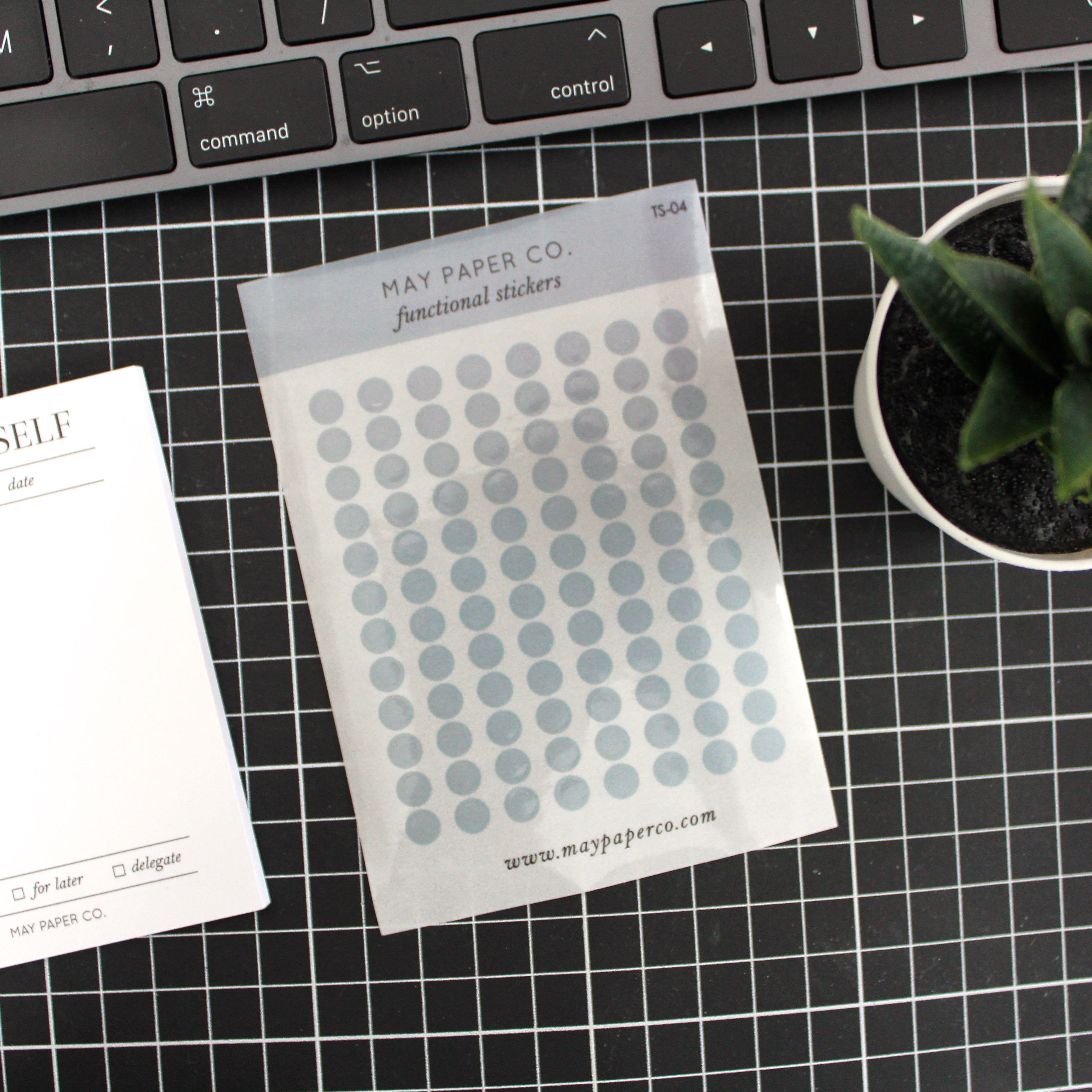 Teeny Tiny Dots | Transparent Stickers | Cloudy Blue