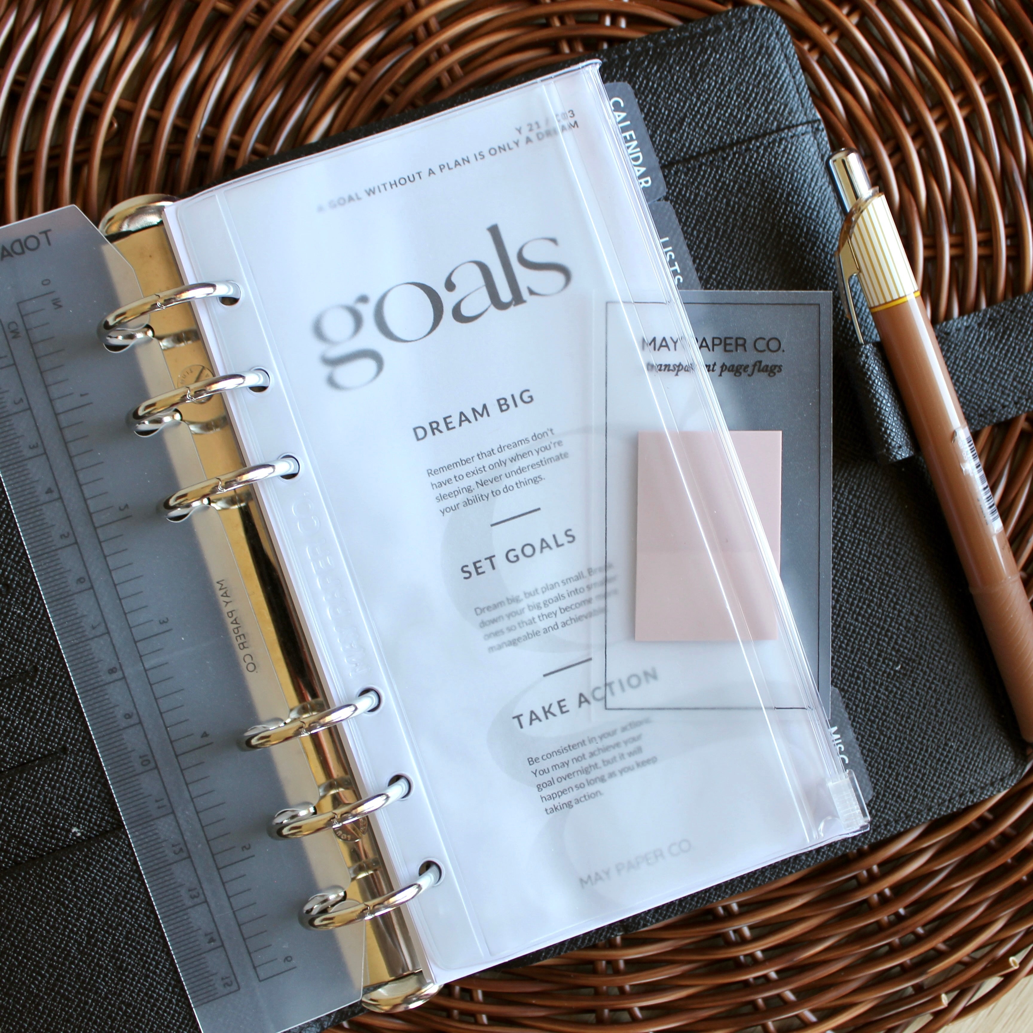 Ziplock Side Loading Planner Pocket Frosted May Paper Co MAY Ziplock Side Loading Planner Pocket Frosted May Paper Co MAY