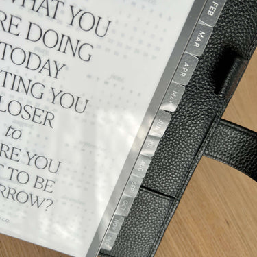 MONTHLY Side Tab Dividers | Premium GLOSS CLEAR Plastic (White Ink)