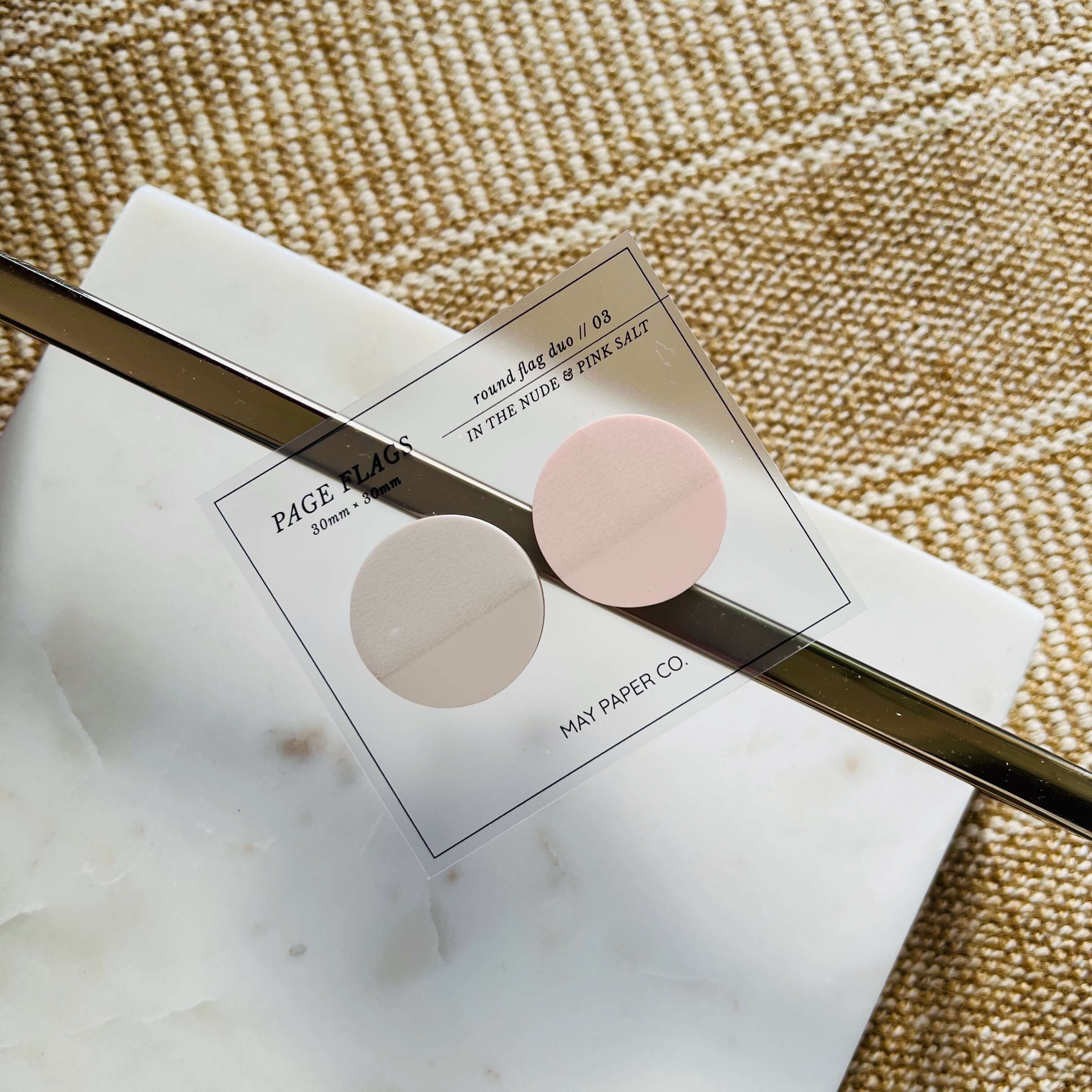 Transparent Round Page Flag Duo | In the Nude & Pink Salt
