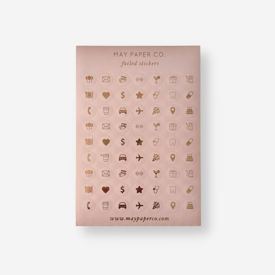 ASSORTED ICONS | Sticker Set (Dusty Pink with Gold Foil) (limited edn)