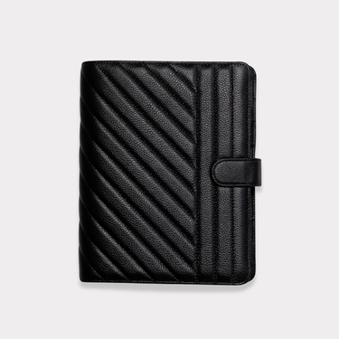 Half Letter (No Rings) Leather Agenda Cover Signature Quilted | Liquorice