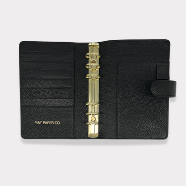 GLITCH Personal Rings Leather Agenda Cover Signature Quilted | Liquorice