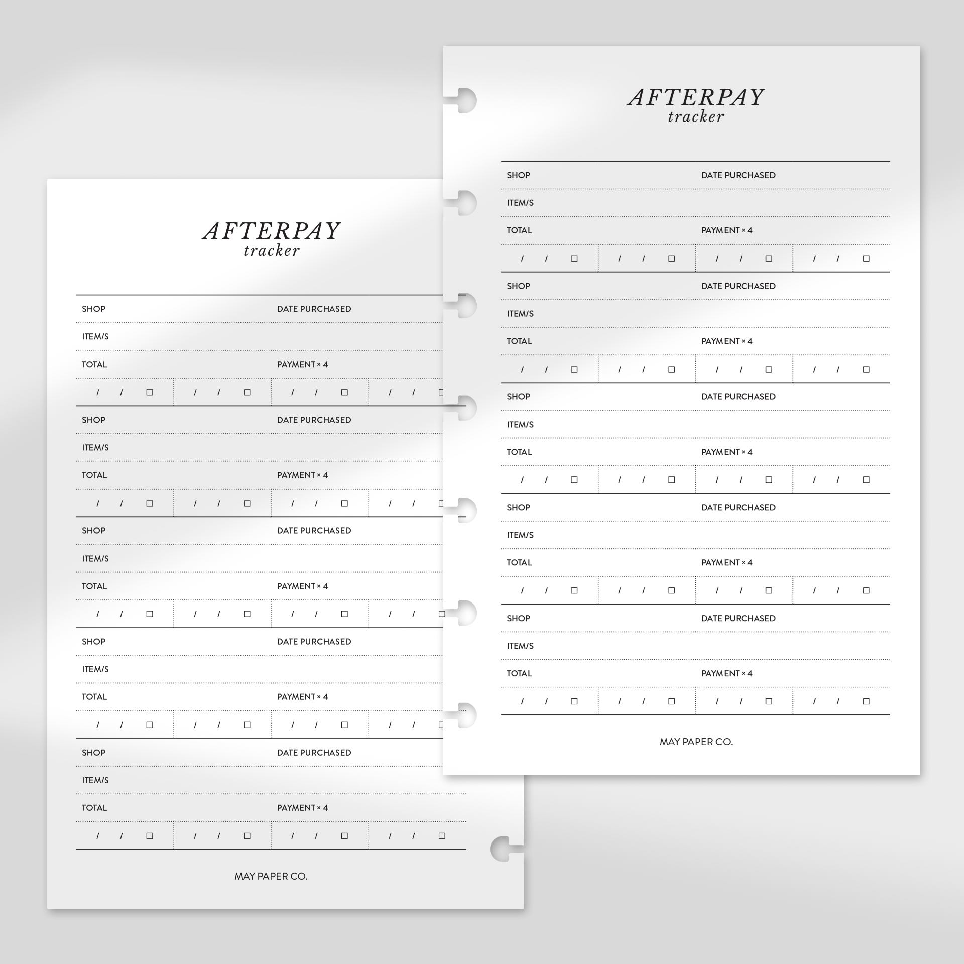 PRINTABLE Afterpay Tracker