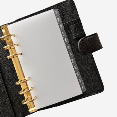 MONTHLY Side Tab Dividers | Premium Frost Plastic with White Text
