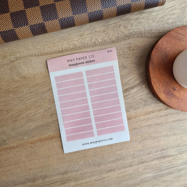 Highlighter Strips | Transparent Stickers | Dusty Pink (Set of 2)