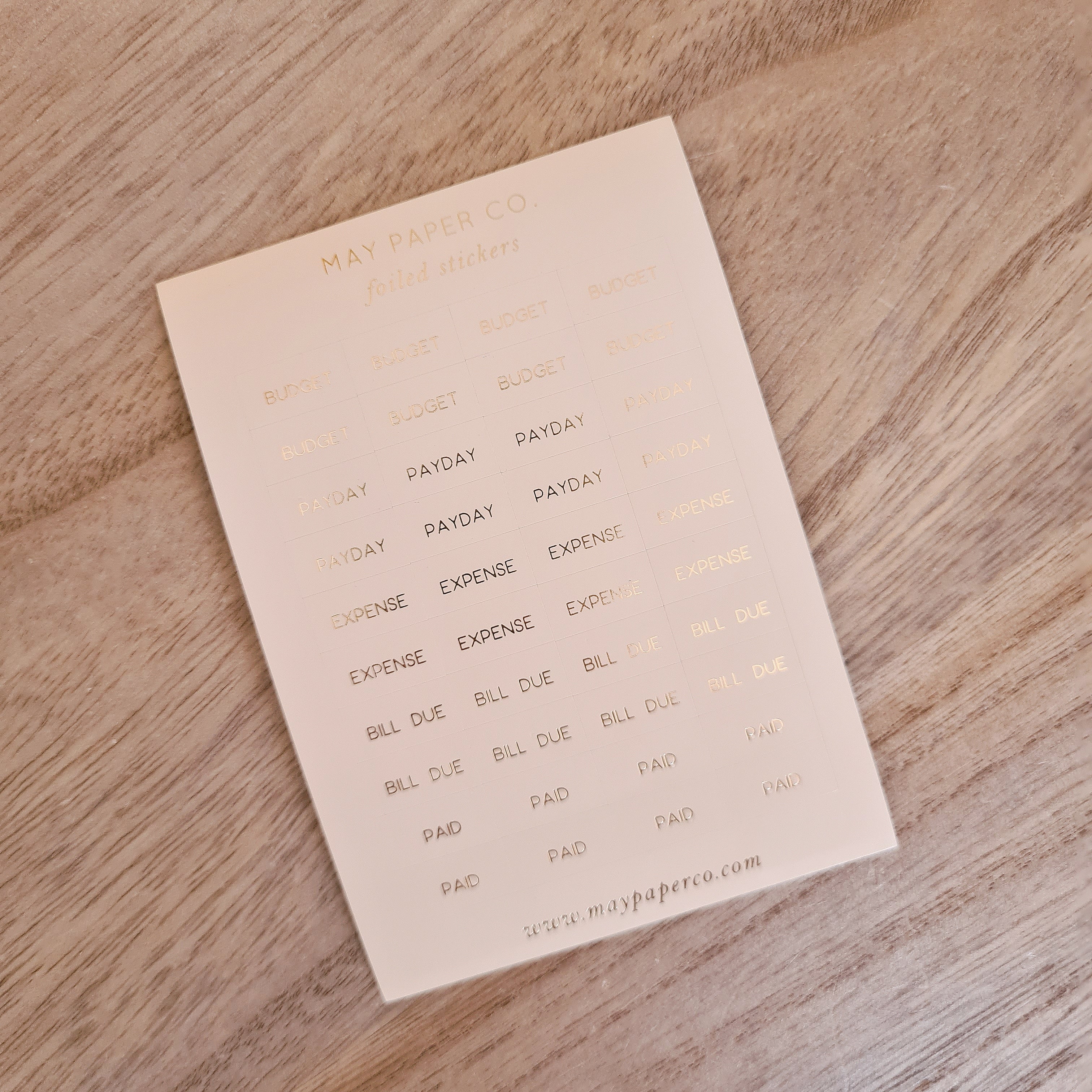 FINANCE | Sticker Set (Nude with Gold Foil)