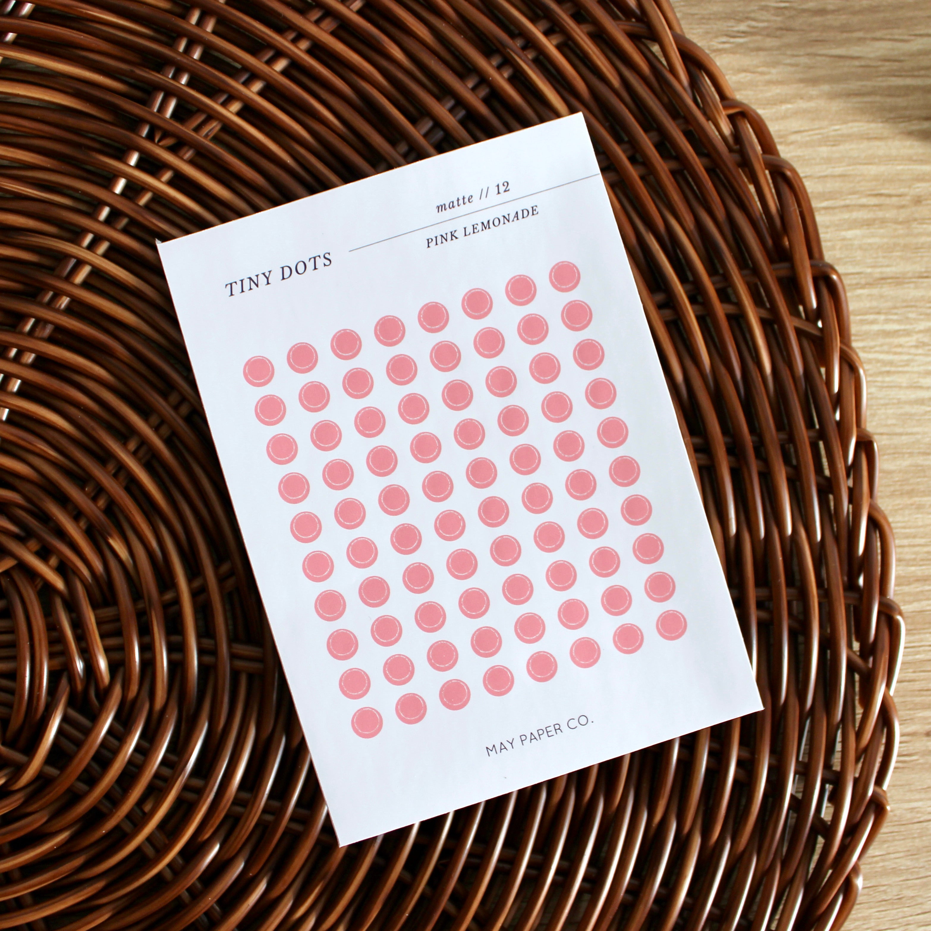Matte Tiny Dots | Functional Sticker Icons  | Pink Lemonade (Set of 2)