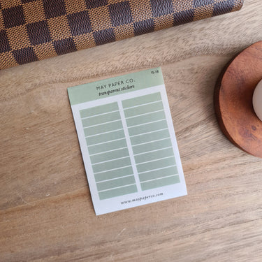 Highlighter Strips | Transparent Stickers | Sencha (Set of 2)