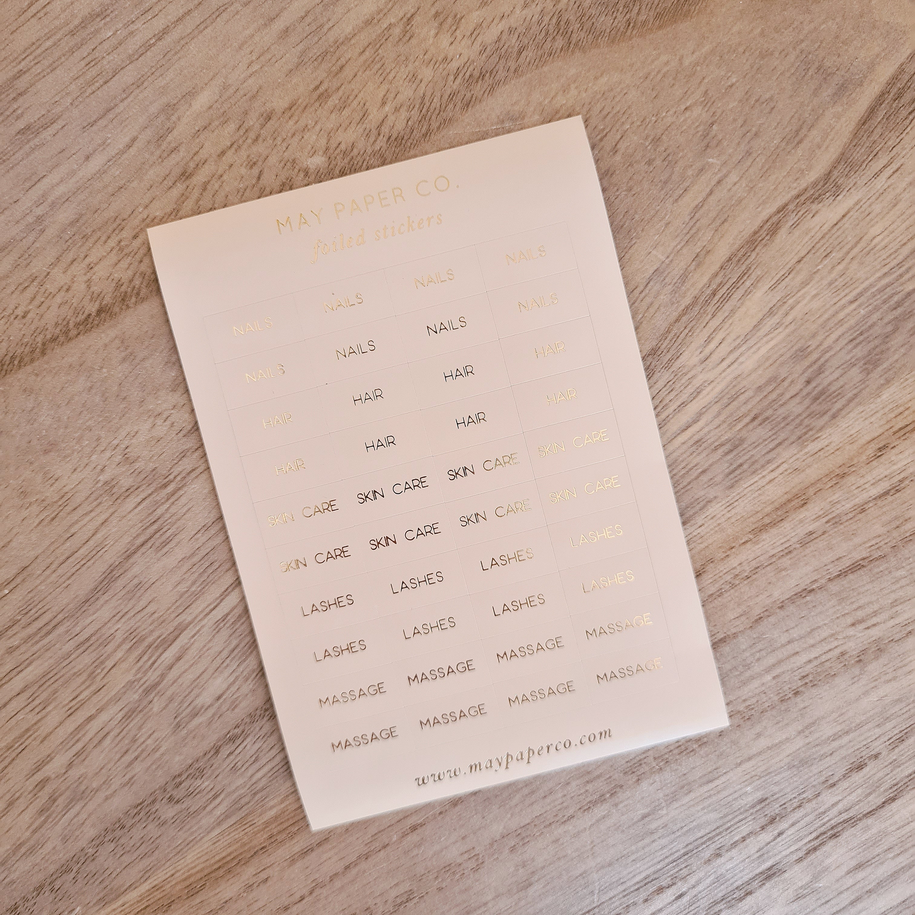 Skincare & Beauty | Sticker Set (Nude with Gold Foil)