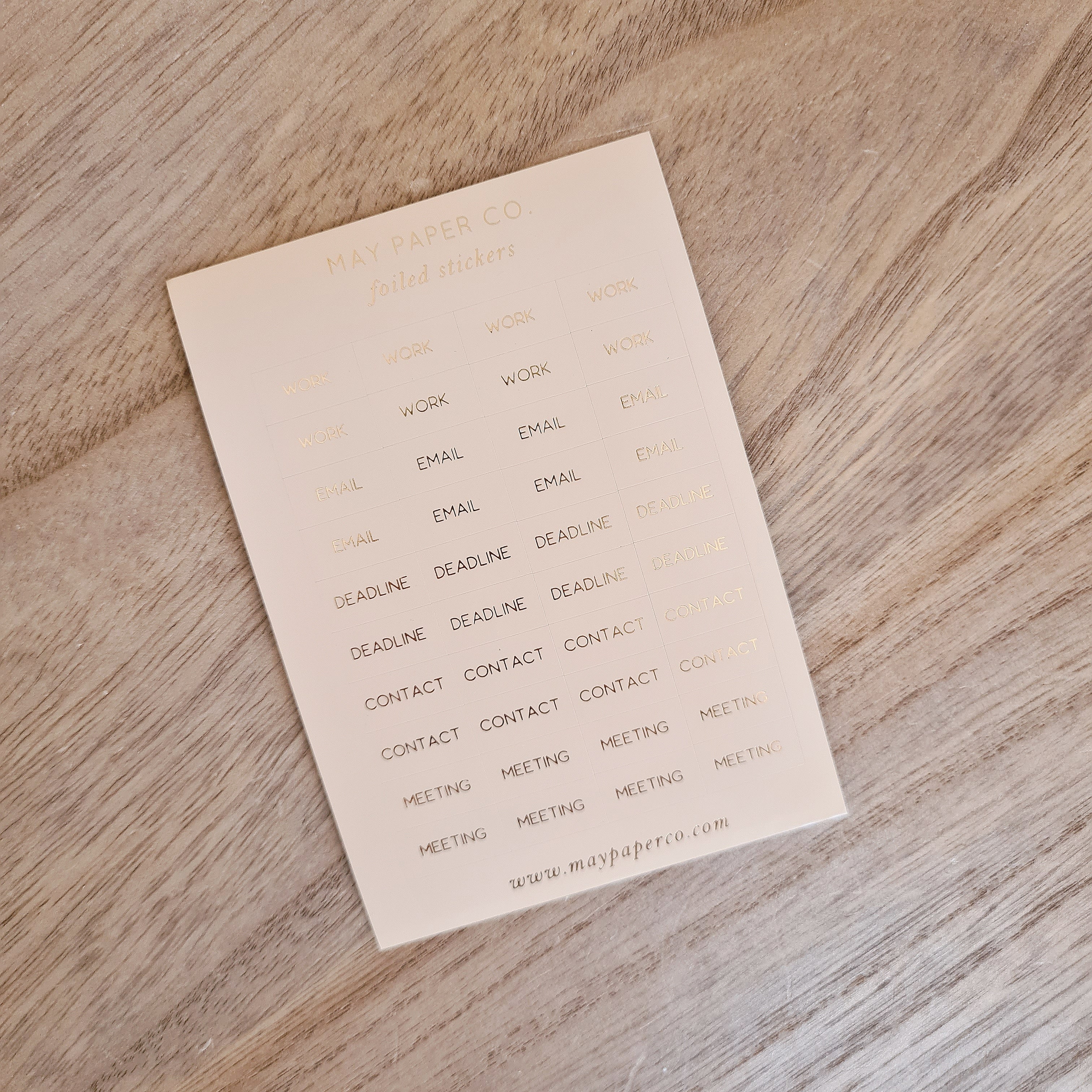 WORK | Sticker Set (Nude with Gold Foil)